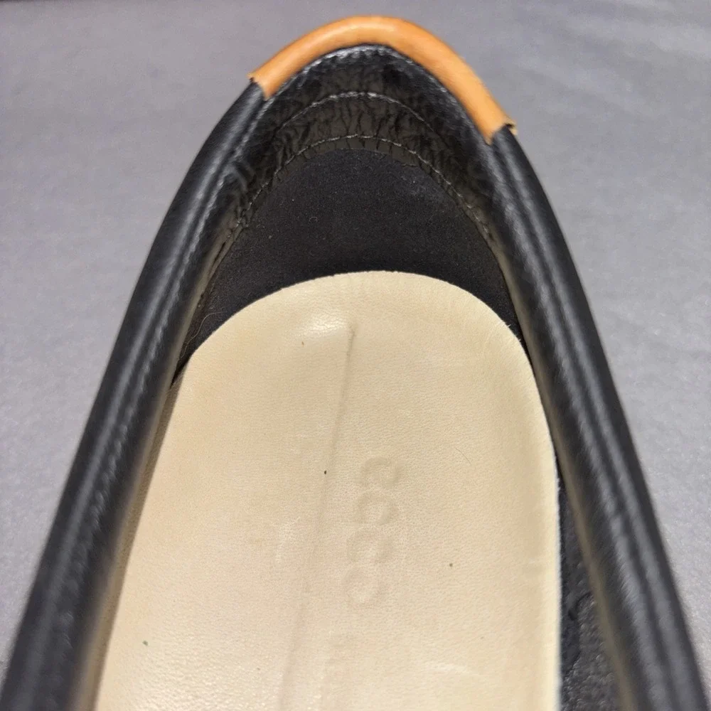 ECCO Soft 7 Black Leather Comfort Walking Sneakers Casual Shoes Womens Size 9 EC